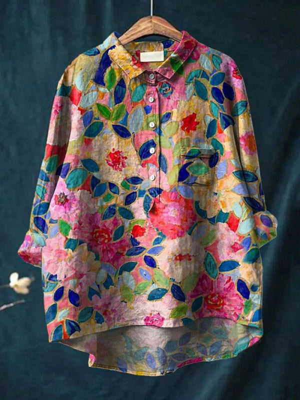 Lina | Lebhaft Blumenbesticktes Shirt